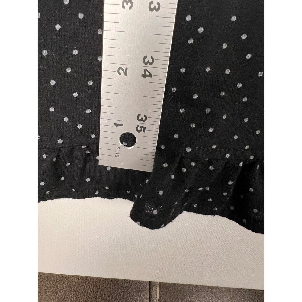 Women XL Black Polka Dot Ruffle Nightgown cottagecore prairie vintage inspired - Picture 6 of 6
